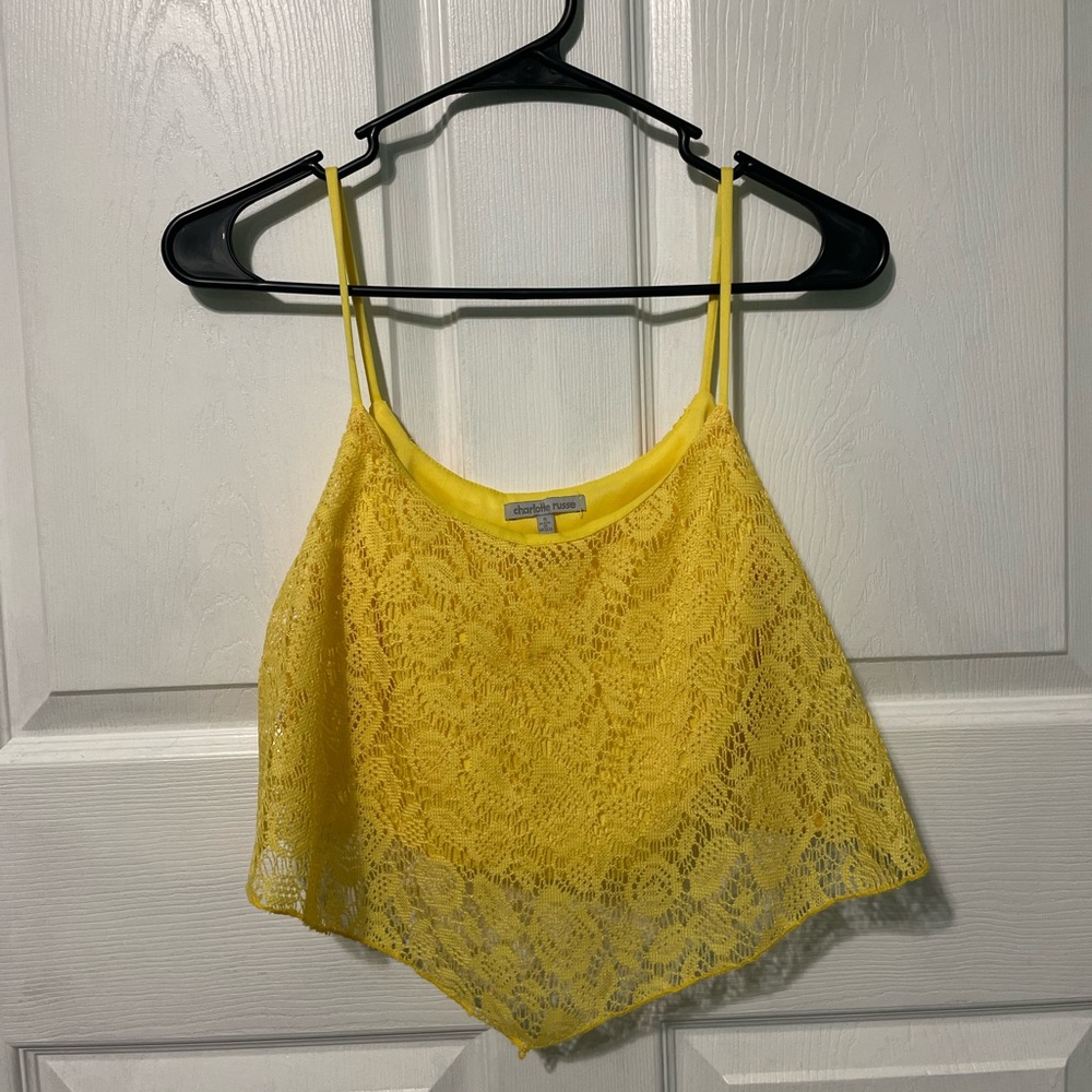 Cropped Lace Flowy Tank Top